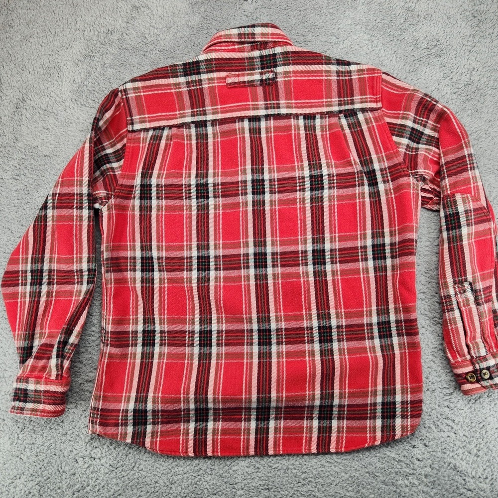 Woolrich Plaid Flannel Long Sleeve Button Shirt Mens L Red 100% Cotton Pockets - Picture 3 of 7